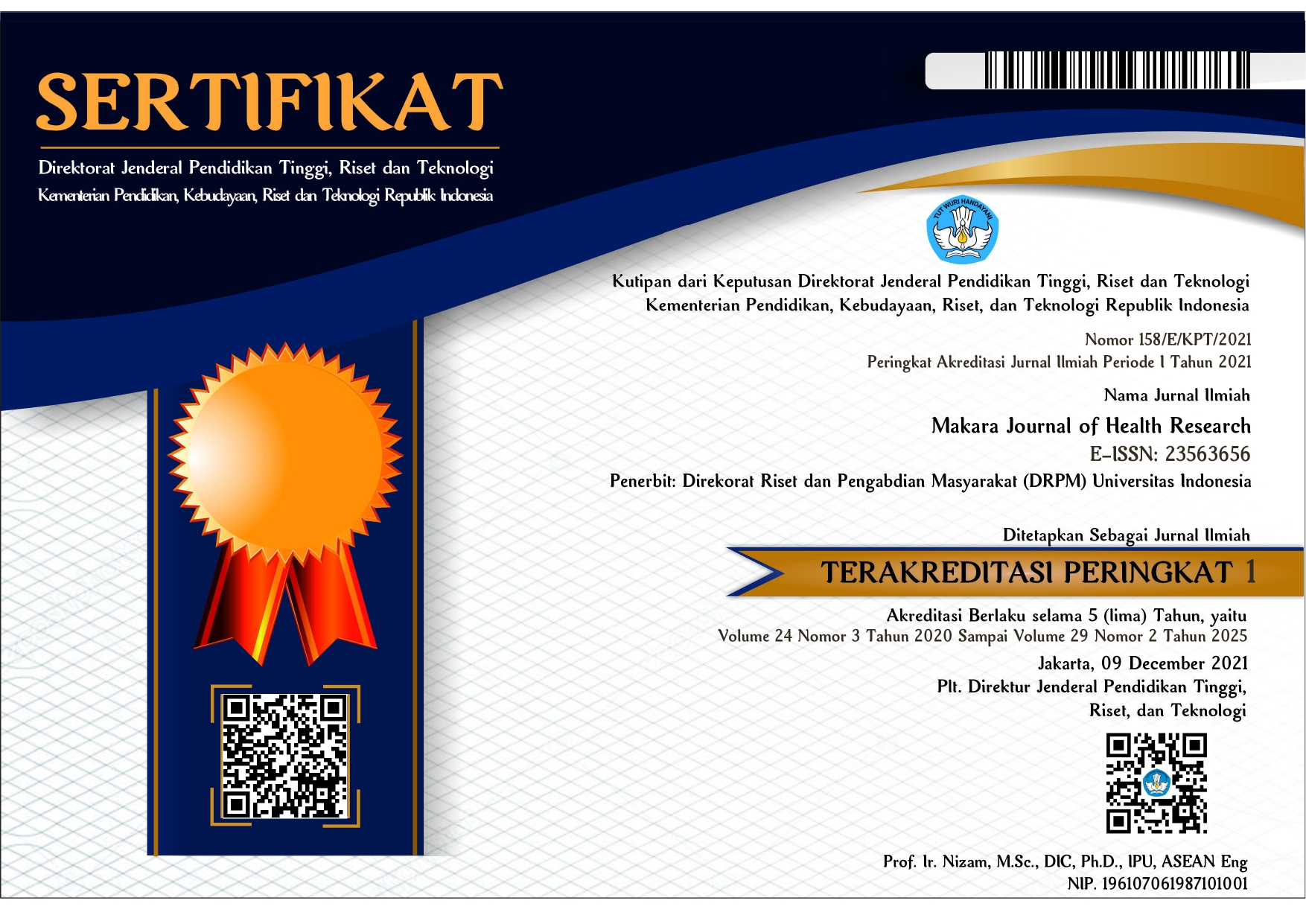 MJHR National Accreditation Certificate 2020-2025